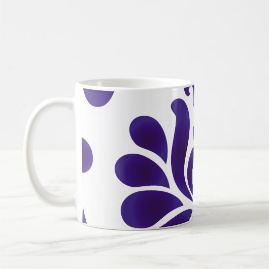 抽象芸術花飾オーナメント背景ダム コーヒーマグカップ (左)