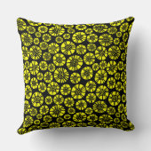 抽象芸術花031023 – 黒に黄色 クッション (裏面)