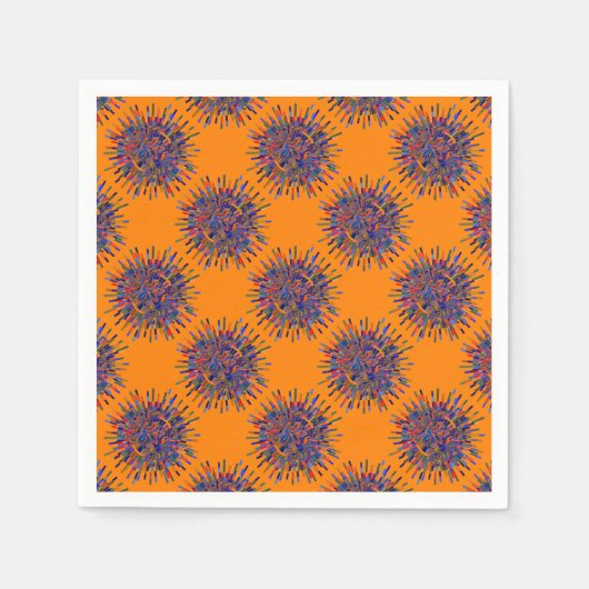 抽象芸術花 スタンダードカクテルナプキン (正面)