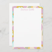 抽象芸術花 |パステル薄紫フローラルパターン (正面/裏面)