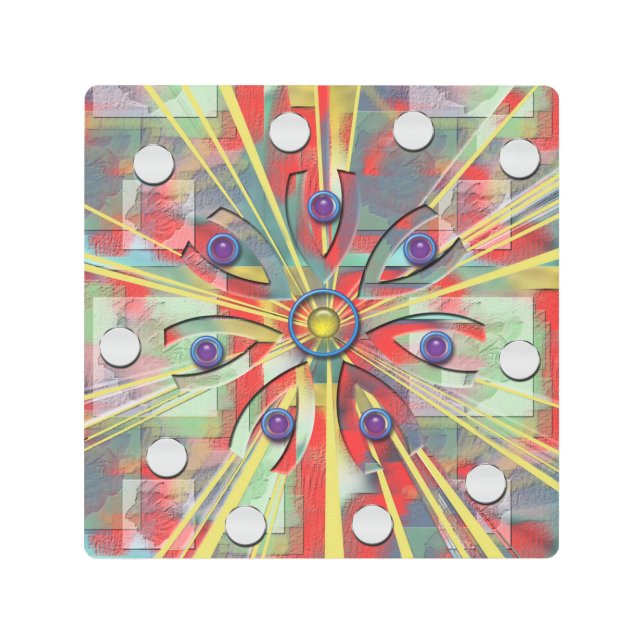 抽象芸術花 メタルプリント (正面)