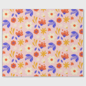 抽象芸術花 ラッピングペーパー (フラット)