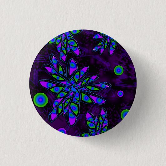 抽象芸術花 缶バッジ (正面)