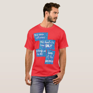 抽象芸術芸術の愛国的な土地の無料パッチワーク Tシャツ