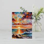 抽象芸術芸術は芸術の一種であって、表現されていない 箔シーズンポストカード (立ち正面)