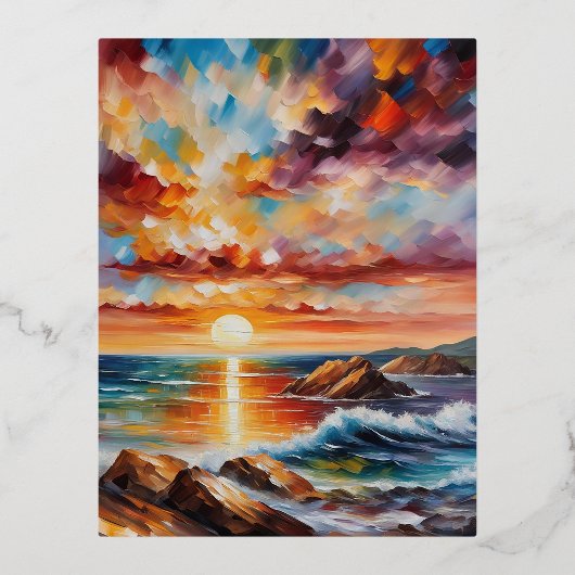 抽象芸術芸術は芸術の一種であって、表現されていない 箔シーズンポストカード (正面)