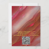 抽象芸術芸術品を気取った金ゴールドフラワーマゼンタ2023色 招待状 (裏面)