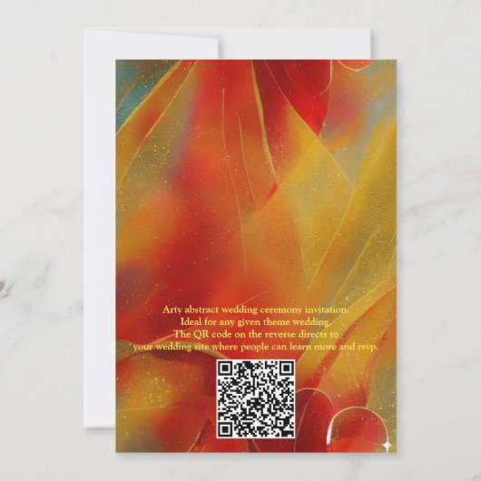 抽象芸術芸術品を気取った金ゴールドフラワーマゼンタ2023色Invite 招待状 (裏面)