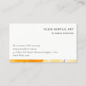 抽象芸術芸術的イエローブルーウォーターカラーアートロゴ 名刺 (裏面)