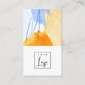 抽象芸術芸術的イエローブルーウォーターカラーアートロゴ 名刺 (正面)