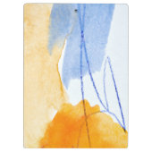 抽象芸術芸術的イエローブルーウォーターカラーアート クリップボード (裏面)