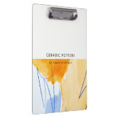 抽象芸術芸術的イエローブルーウォーターカラーアート クリップボード (右)