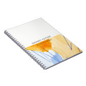 抽象芸術芸術的イエローブルーウォーターカラーアート ノートブック (右側)