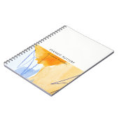 抽象芸術芸術的イエローブルーウォーターカラーアート ノートブック (左側)