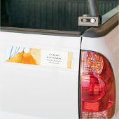 抽象芸術芸術的イエローブルーウォーターカラーアート バンパーステッカー (トラック上)