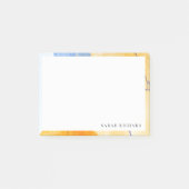 抽象芸術芸術的イエローブルーウォーターカラーアート ポストイット (正面)