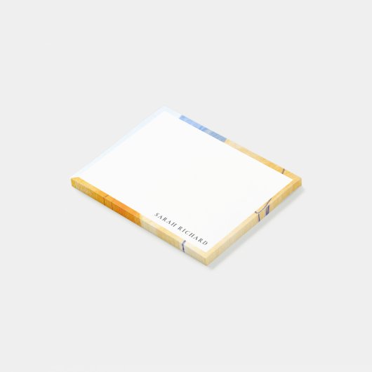 抽象芸術芸術的イエローブルーウォーターカラーアート ポストイット (アングル)