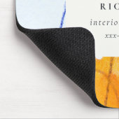 抽象芸術芸術的イエローブルーウォーターカラーアート マウスパッド (コーナー)