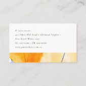 抽象芸術芸術的イエローブルーウォーターカラーアート 名刺 (裏面)