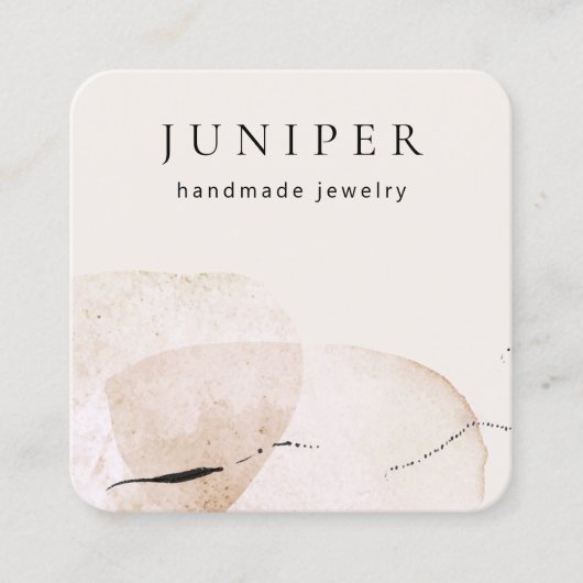 抽象芸術芸術的オーガニックの色の形状 スクエア名刺 (正面)