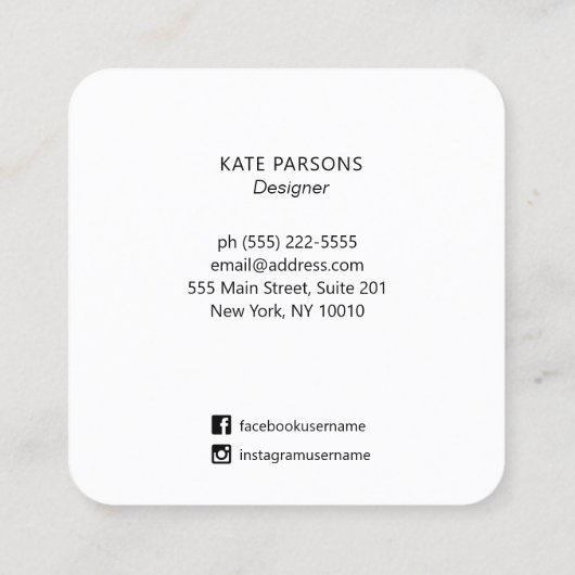 抽象芸術芸術的オーガニックの色の形状 スクエア名刺 (裏面)