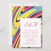 抽象芸術芸術的カラフルシモダンック招待状 招待状 (正面)
