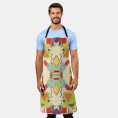 抽象芸術芸術的ジオメトリのシームレスなパターンコロ エプロン (着用した状態)