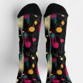 抽象芸術芸術的ソックス(ピンク、イエロー、ティール(緑がかった色)) ソックス (上部)