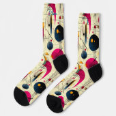 抽象芸術芸術的ソックス（ピンク、ネイビー、オレンジ） ソックス (左)