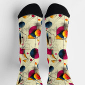 抽象芸術芸術的ソックス（ピンク、ネイビー、オレンジ） ソックス (上部)