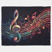 抽象芸術芸術的ノートテーマ フリースブランケット (正面(横))