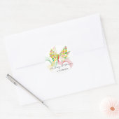 抽象芸術芸術的バ結婚タのステッカー ラウンドシール (封筒)