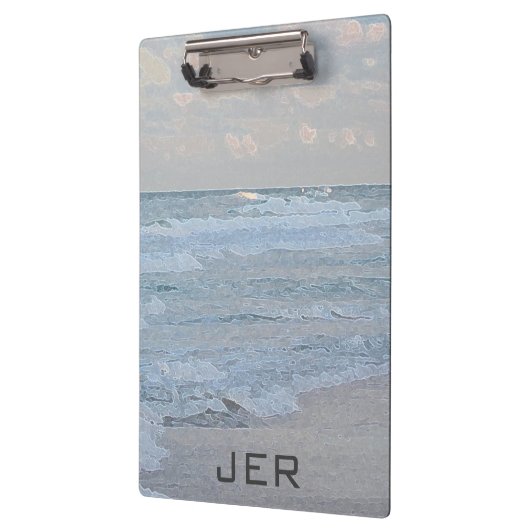 抽象芸術芸術的ブルー緑海波 クリップボード (左)