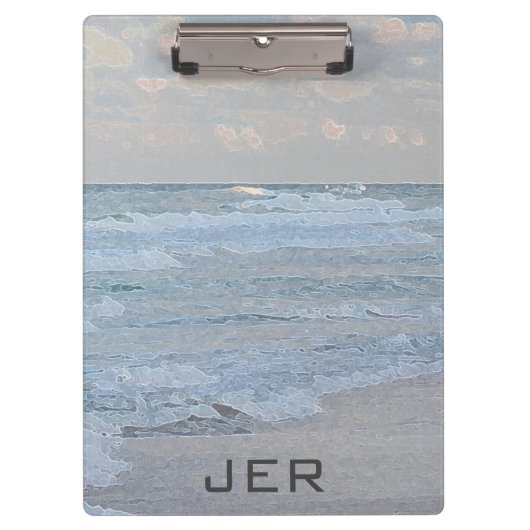 抽象芸術芸術的ブルー緑海波 クリップボード (正面)