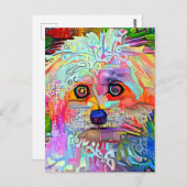 抽象芸術芸術的ペットドッグポートレート絵画ズ ポストカード (正面/裏面)