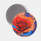 抽象芸術芸術的マーブルバララウンド マグネット (正面/裏面)