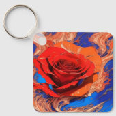 抽象芸術芸術的マーブルバラ キーホルダー (正面)