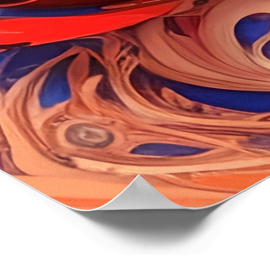 抽象芸術芸術的マーブルバラ ポスター (角)