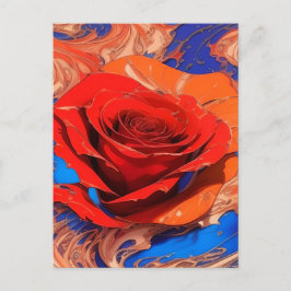 抽象芸術芸術的マーブルバラ ポストカード
