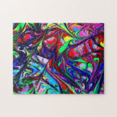 抽象芸術芸術的レインボー絵を描スワールパターン ジグソーパズル (横)