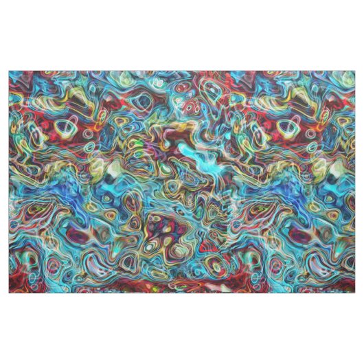 抽象芸術芸術的レトロクール波形パターン ファブリック (ファットクウォーター)