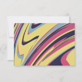 抽象芸術芸術的レトロブルーシック 出欠カード (裏面)