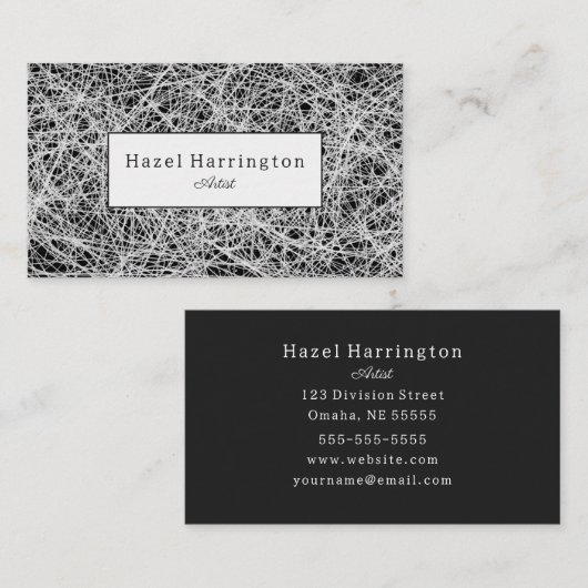 抽象芸術芸術的名刺白黒 名刺 (正面/裏面)