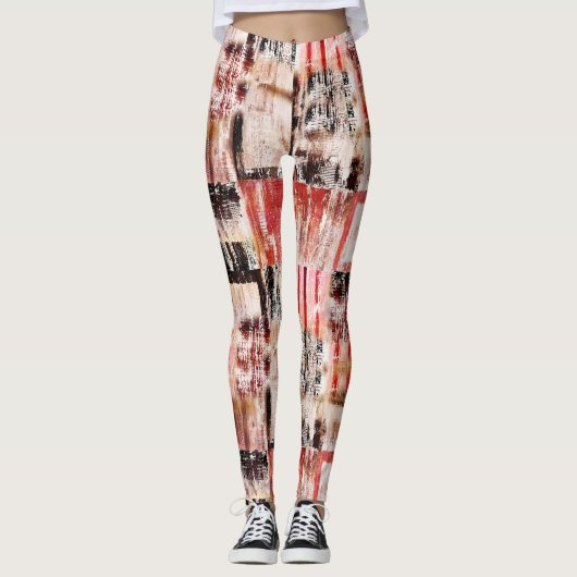 抽象芸術芸術的秋のデザインパターン レギンス (正面)