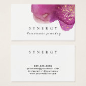 抽象芸術芸術的紫色の水彩形状金ゴールドアート (正面&裏面)