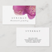 抽象芸術芸術的紫色の水彩形状金ゴールドアート 名刺 (正面/裏面)