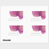 抽象芸術芸術的紫色の水彩形状金ゴールドアート 長方形シール (シート)