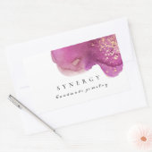 抽象芸術芸術的紫色の水彩形状金ゴールドアート 長方形シール (封筒)