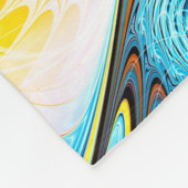 抽象芸術芸術的金色と青モダン色の光 フリースブランケット (角)