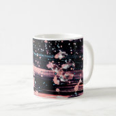 抽象芸術芸術的（濃い灰色とピンクの背景） コーヒーマグカップ (正面右)